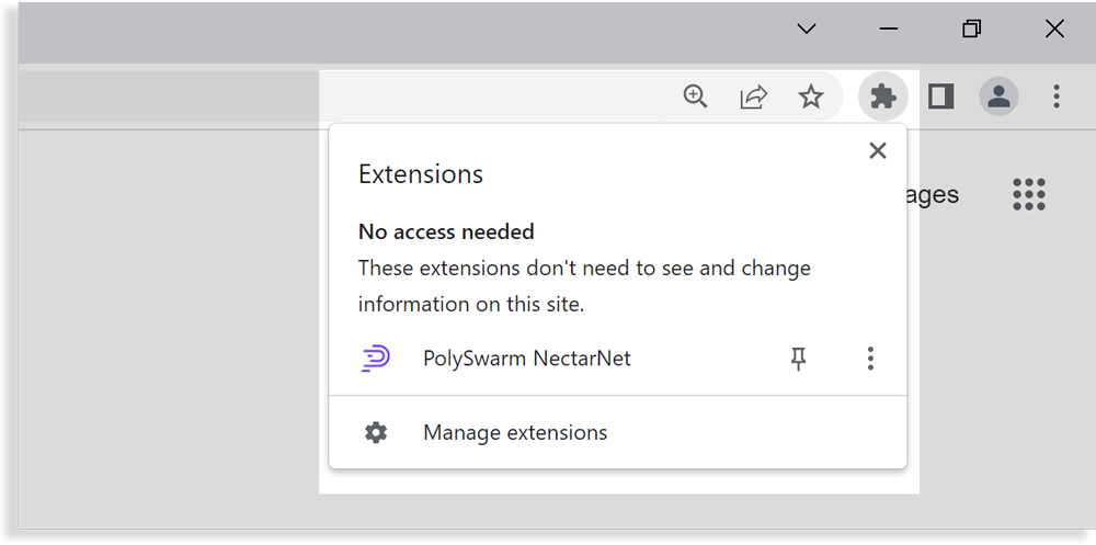 Screenshot of Google Chrome extensions